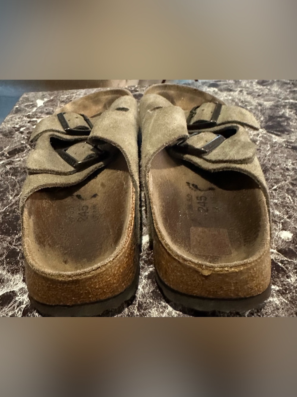 Birkenstock Men’s Double-Strap Suede Sandals in Olive